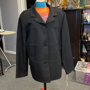 Alfred Dunner black 3 button blazer/jacket NWT, size 14,  office essential, NWT